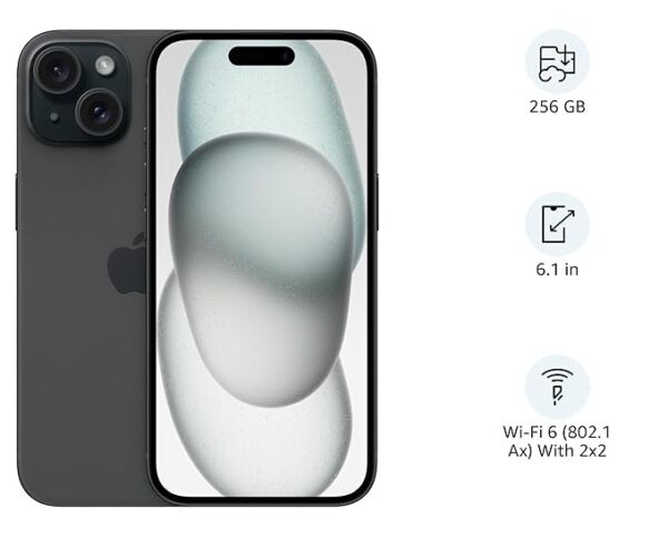 Apple iPhone 15 (256 GB) - Black - Image 2